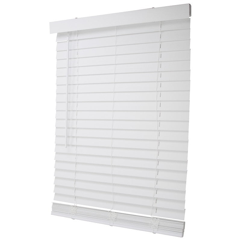 Simple Spaces FWMB-26 Blind, 72 in L, 29 in W, Faux Wood, White (Pack of 2)