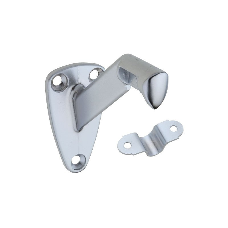National Hardware N274-258 Handrail Bracket with Strap, 250 lb, Zinc, Satin Chrome, 1/PK