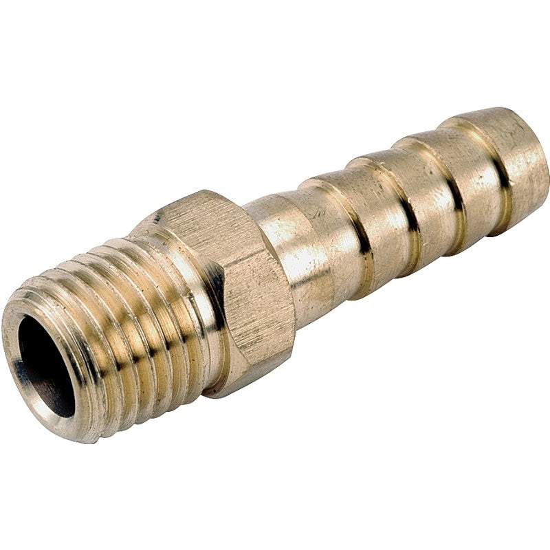 Anderson Metals 129 Series 757001-0608 Hose Adapter, 3/8 in, Barb, 1/2 in, MPT, Brass