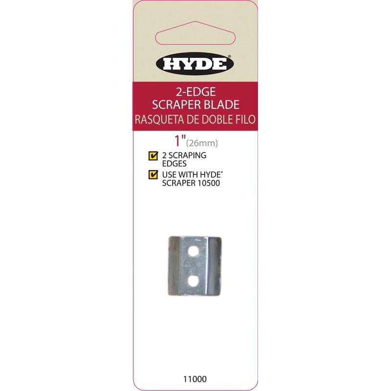 Hyde 11000 Scraper Blade, 2-Edge Blade, 1 in W Blade, HCS Blade