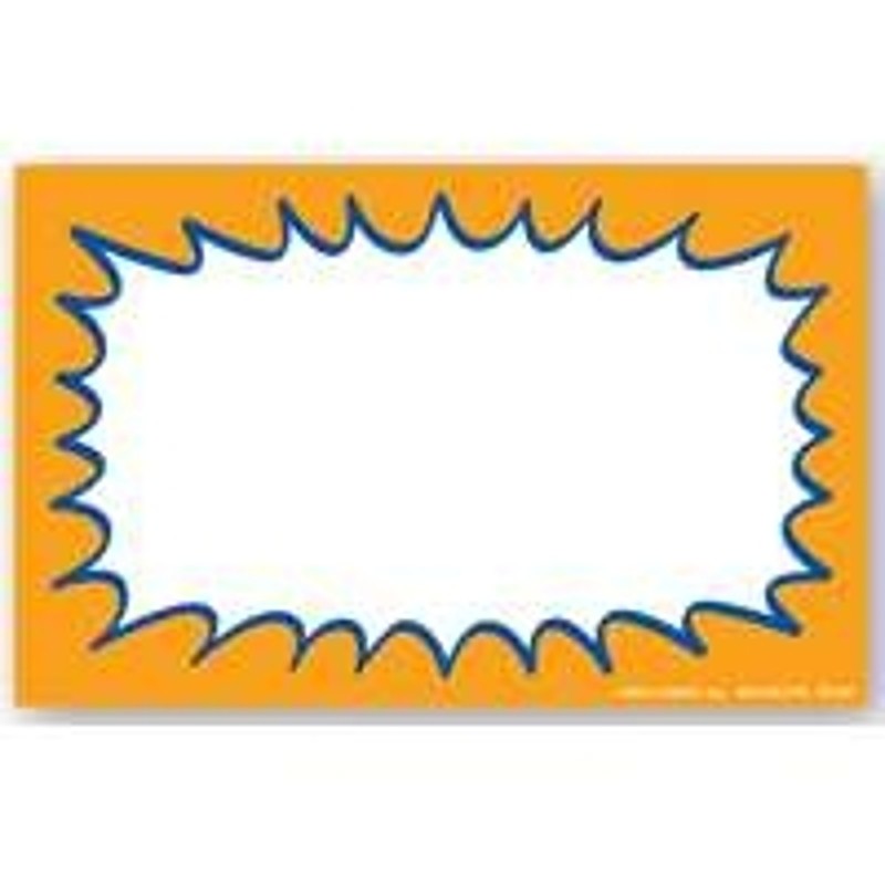 Centurion CRG338 Laser Starburst Sign, 5-1/2 in W x 3-1/2 in H Dimensions, Burst Hand Written Sign, Orange Background