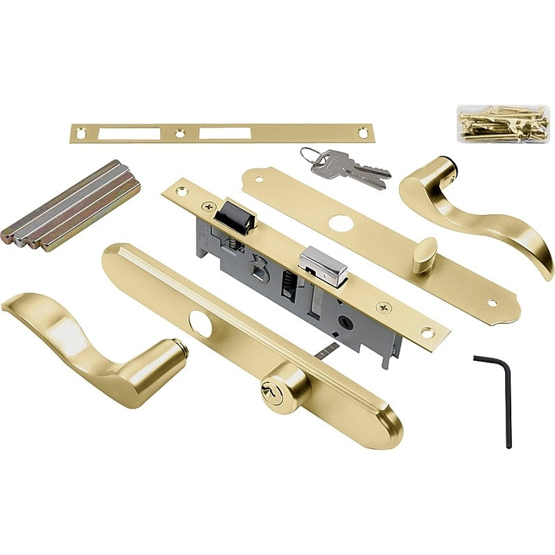 Wright Products VMT115PB Door Lever Lockset, Solid Brass, 1-1/8 to 2 in Thick Door, 3/4 in Backset