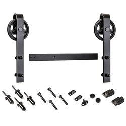 Sliding Barn Door Hardware Kit 72 Inch Spoke Wheels Oil Rubbed Bronze (POS)