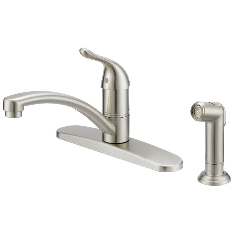 Boston Harbor 67534-1004 Kitchen Faucet, 1.8 gpm, 1-Handle, 4-Faucet Hole, Metal/Plastic, Brushed Nickel