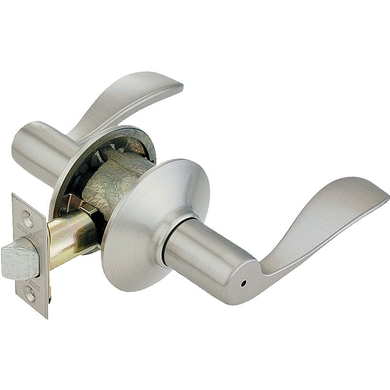 Schlage Accent Series F40 ACC 619 Privacy Lever, Mechanical Lock, Satin Nickel, Metal, Residential, 2 Grade