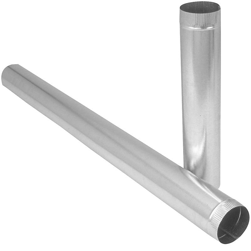 Imperial GV0407 Duct Pipe, 8 in Dia, 24 in L, 28 Gauge, Galvanized Steel, Galvanized (Pack of 10)