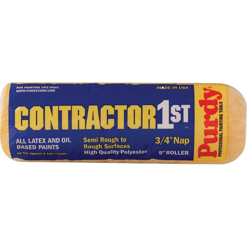 Purdy Contractor 1st 144688094 Paint Roller Cover, 3/4 in Thick Nap, 9 in L, Polyester Cover