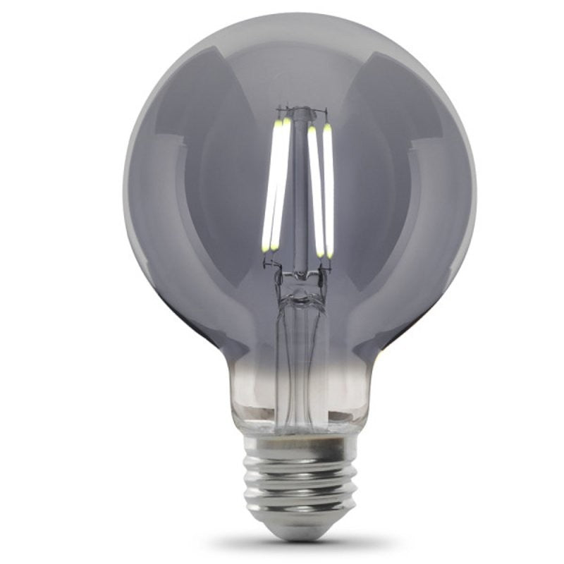 Feit Electric G25/SMK/VG/LED Filament LED Bulb, Globe, G25 Lamp, 25 W Equivalent, E26 Lamp Base, Dimmable, Smoke (Pack of 4)