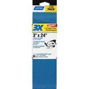 Norton 49270 Sanding Belt, 3 in W, 24 in L, Zirconia Aluminum Abrasive, 80 Grit, Medium