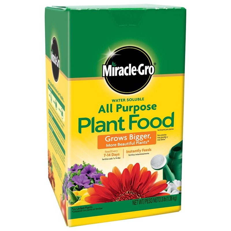 Miracle-Gro 1000283 All-Purpose Plant Food, 3 lb Box, 24-8-16 N-P-K Ratio, Solid