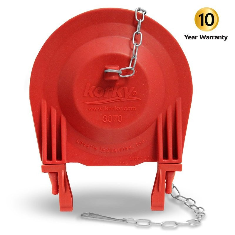 Korky 3070BP Universal Toilet Tank Flapper, Rubber, Red