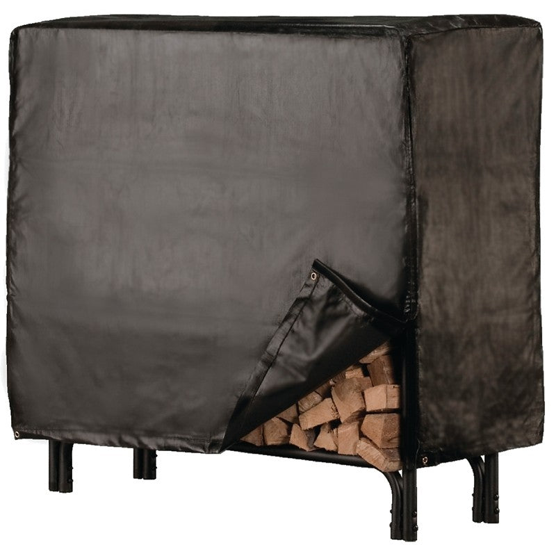 Shelter SLRCD-M Log Rack Cover, 48 in L, 21 in W, Vinyl, Black