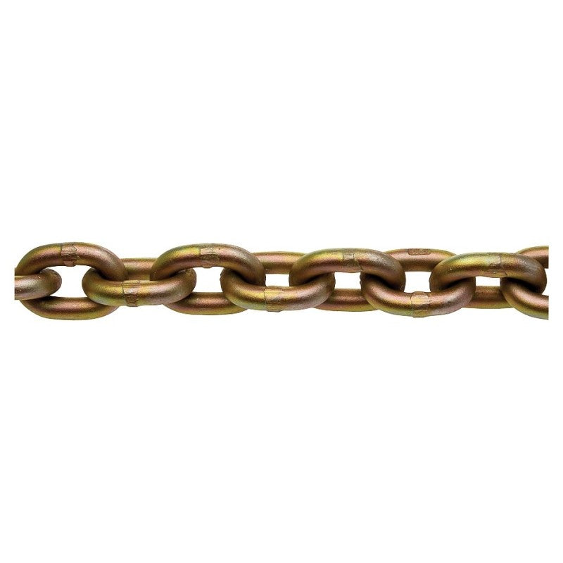 Campbell 0510626 Transport Chain, 3/8 in, 45 ft L, 6600 lb Working Load, 70 Grade, Carbon Steel, Chrome Yellow/Zinc