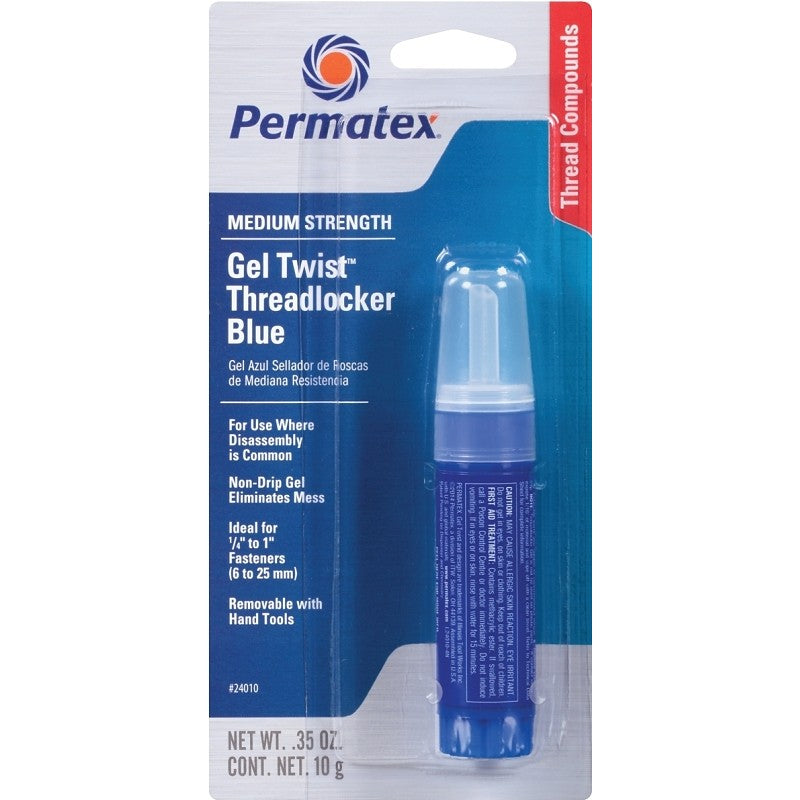 Permatex 24010 Threadlocker, Gel, Mild, Blue, 10 g