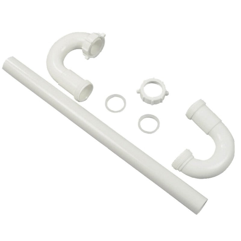 Danco 51665 S-Trap, 1-1/4 in, Slip Joint, Plastic, White
