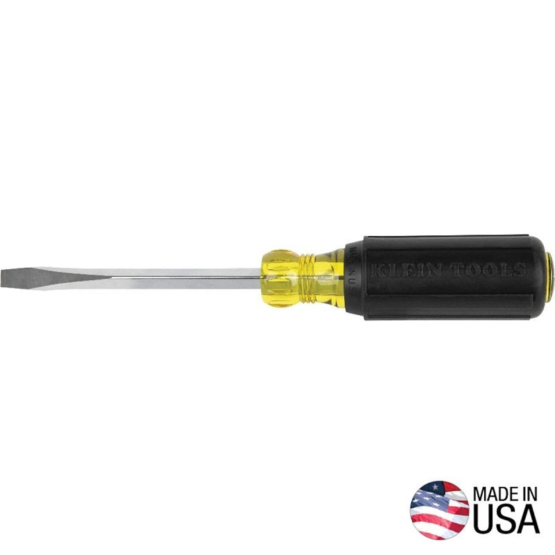 Klein Tools 600-4 Screwdriver, 1/4 in Drive, Keystone Drive, 8-11/32 in OAL, Acetate Handle, 4 in L Shank