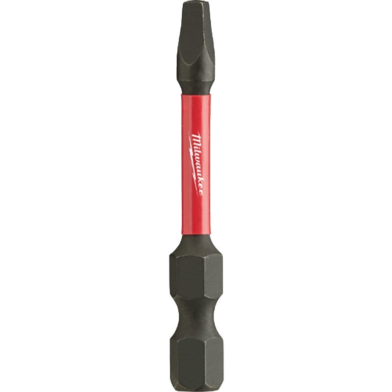 Milwaukee SHOCKWAVE 48-32-4772 Power Bit, #2 Drive, Square Recess Drive, 1/4 in Shank, Hex Shank, 2 in L (Pack of 25)