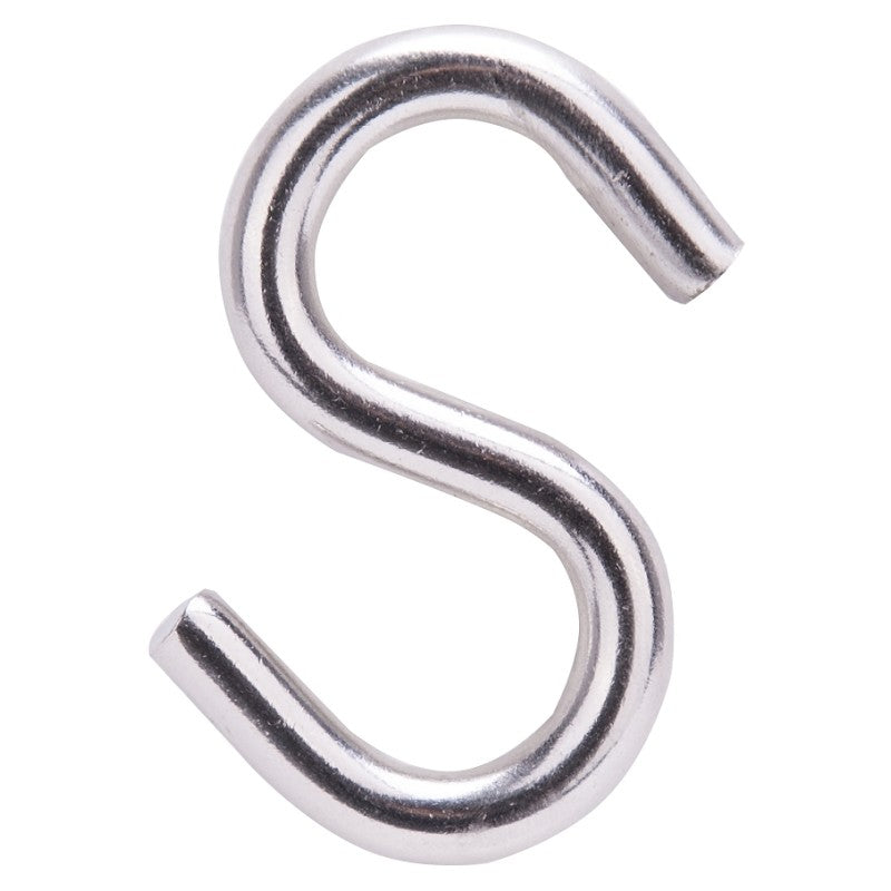 ProSource LR379 S-Hook, 289 lb Working Load, 19/64 in Dia Wire, Stainless Steel, Stainless Steel (Pack of 10)