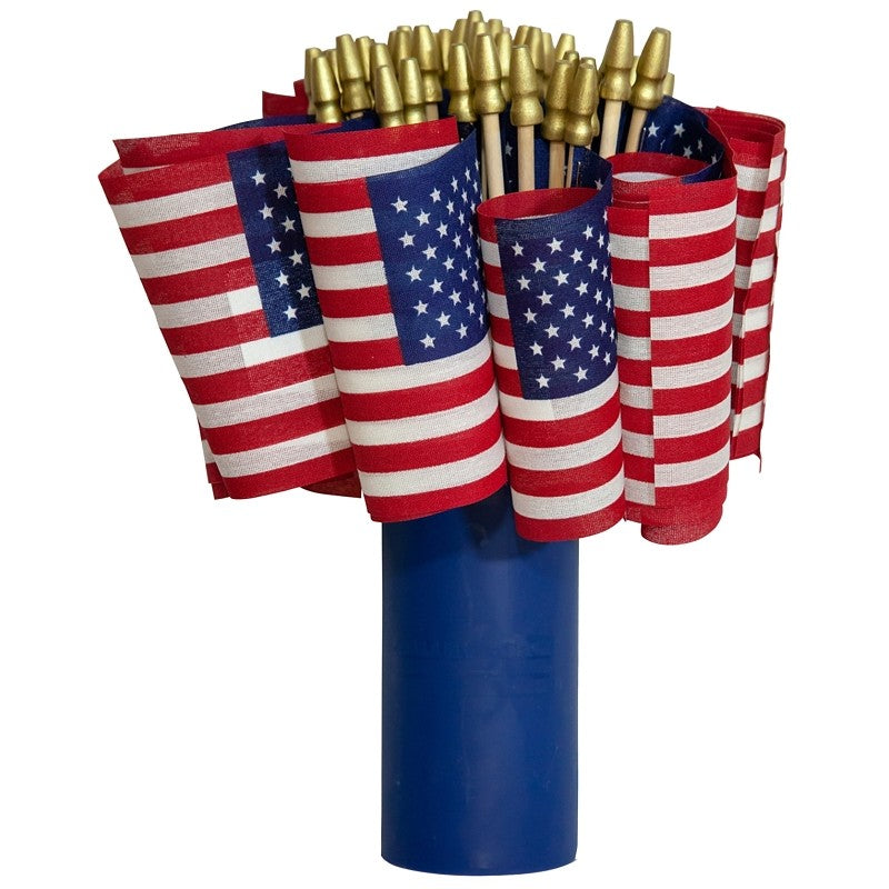 Valley Forge USE12D USA Stick Flag Display, Polycotton, Includes: (48) 12 x 18 in Printed No-Fray Polycotton Stick Flags (Pack of 48)