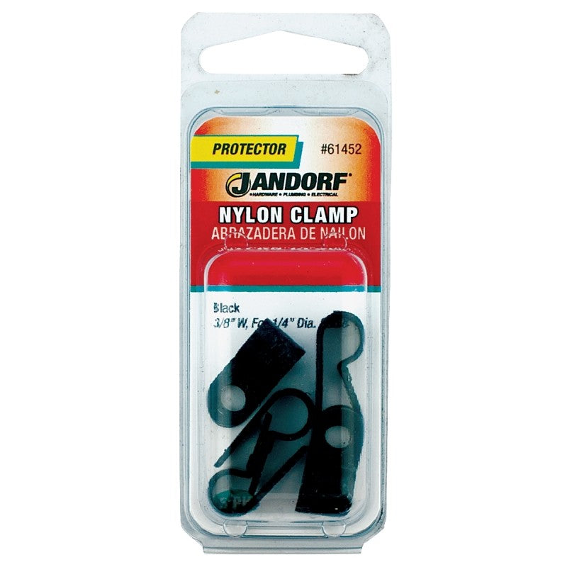 Jandorf 61452 Cable Clamp, 1/4 in Max Bundle Dia, 3/8 in W, Nylon, Black