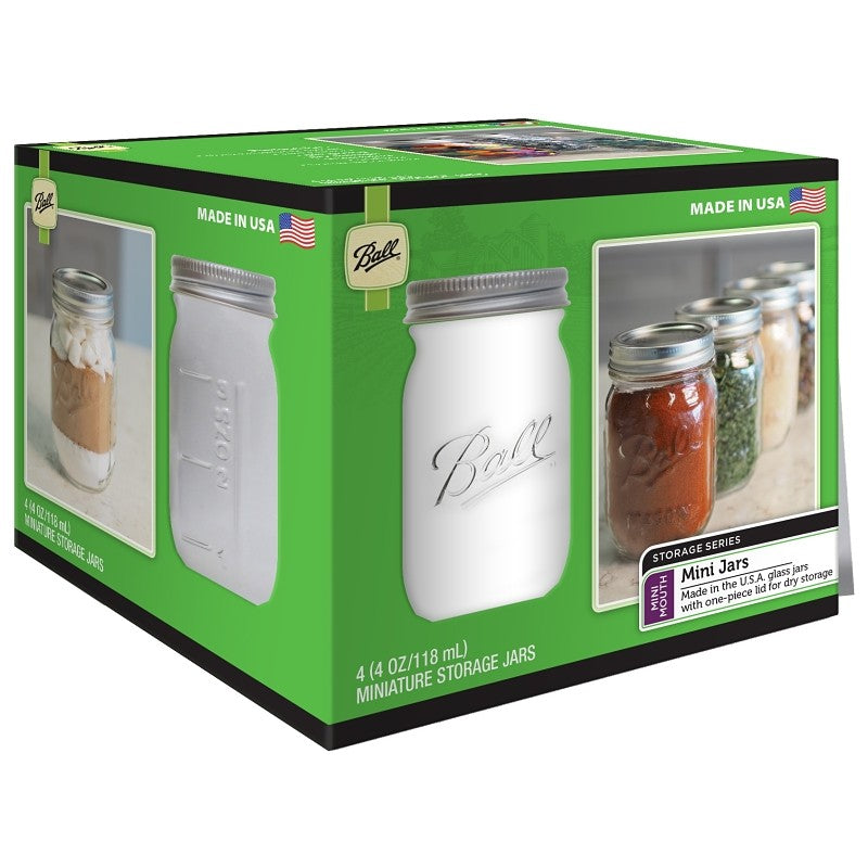 Ball 1440080100 Storage Jar, 4 oz Capacity, Glass (Pack of 6)