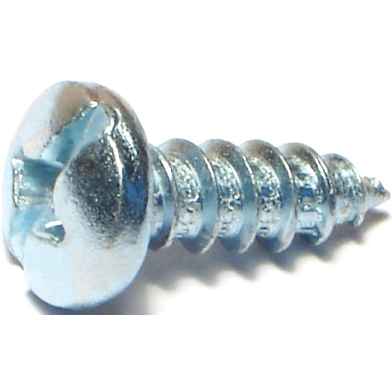 Midwest Fastener 03209 Screw, #14 Thread, Pan Head, Phillips, Slotted Drive, Diamond Point, Steel, Zinc, 100/PK