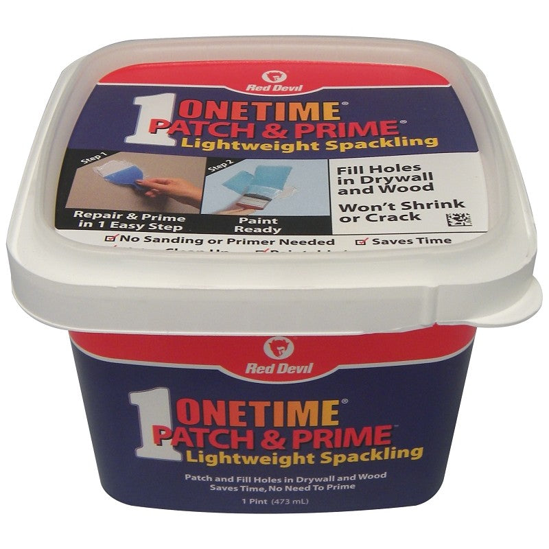 Red Devil Patch & Prime 0540 Lightweight Spackling, Latex, Oil Base, White, 1 pt Tub