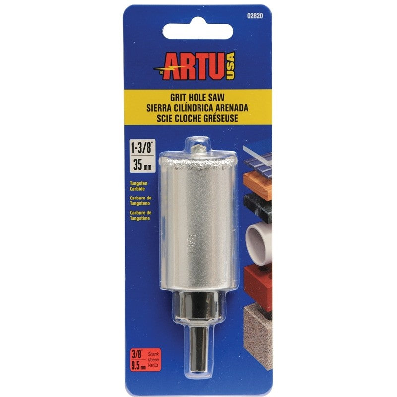 ARTU 02820 Hole Saw, 1-3/8 in Dia, 2-1/4 in D Cutting, 5/8-18 Arbor, Tungsten Carbide Cutting Edge