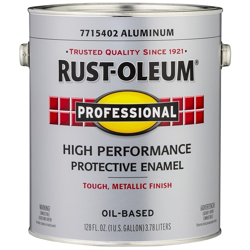 Rust-Oleum 7715402 Enamel Paint, Gloss, Aluminum, 1 gal, Can, 230 to 390 sq-ft/gal Coverage Area (Pack of 2)