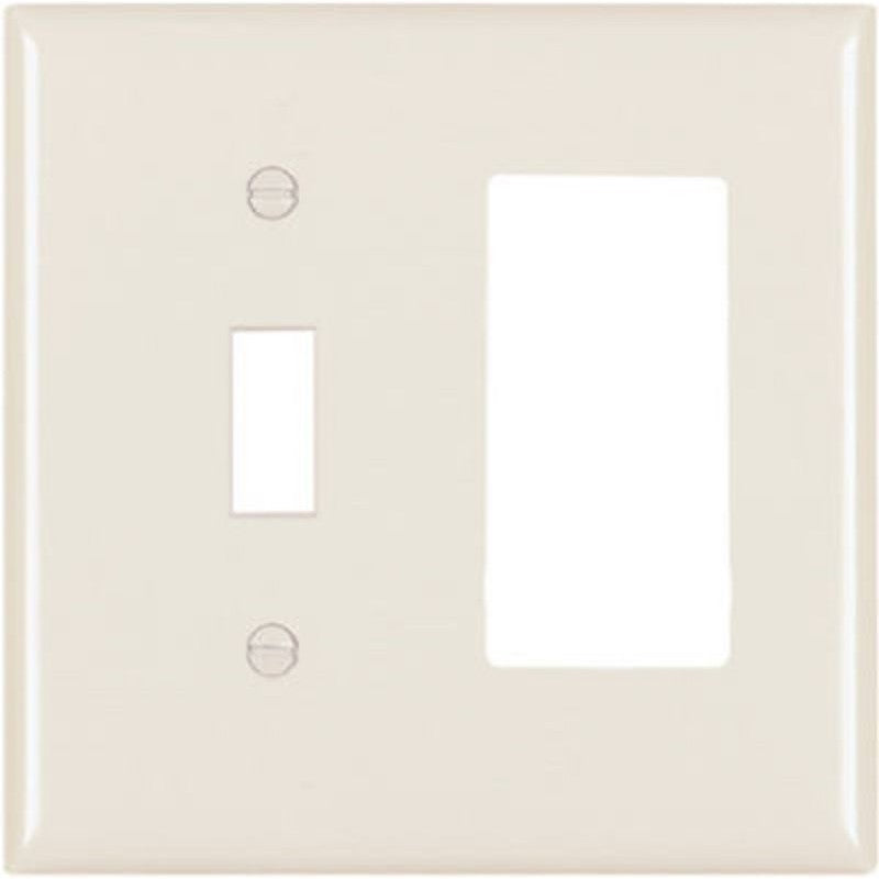 Legrand TP126LACC12 Combination Wallplate, Standard, 2 -Gang, Nylon, Light Almond, Wall Mounting