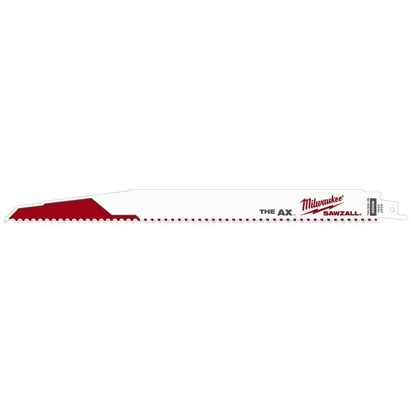 Milwaukee AX SAWZALL 48-01-2027 Series Reciprocating Saw Blade, Applicable Materials: Aluminum, Metal, Wood, 1 in W