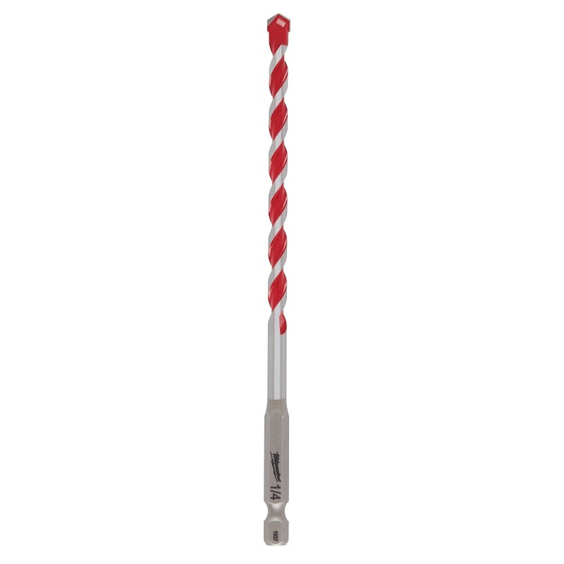 Milwaukee SHOCKWAVE 48-20-9011 Drill Bit, 1/4 in Dia, 6 in OAL, Wide Flute, 1/4 in Dia Shank, Hex Shank