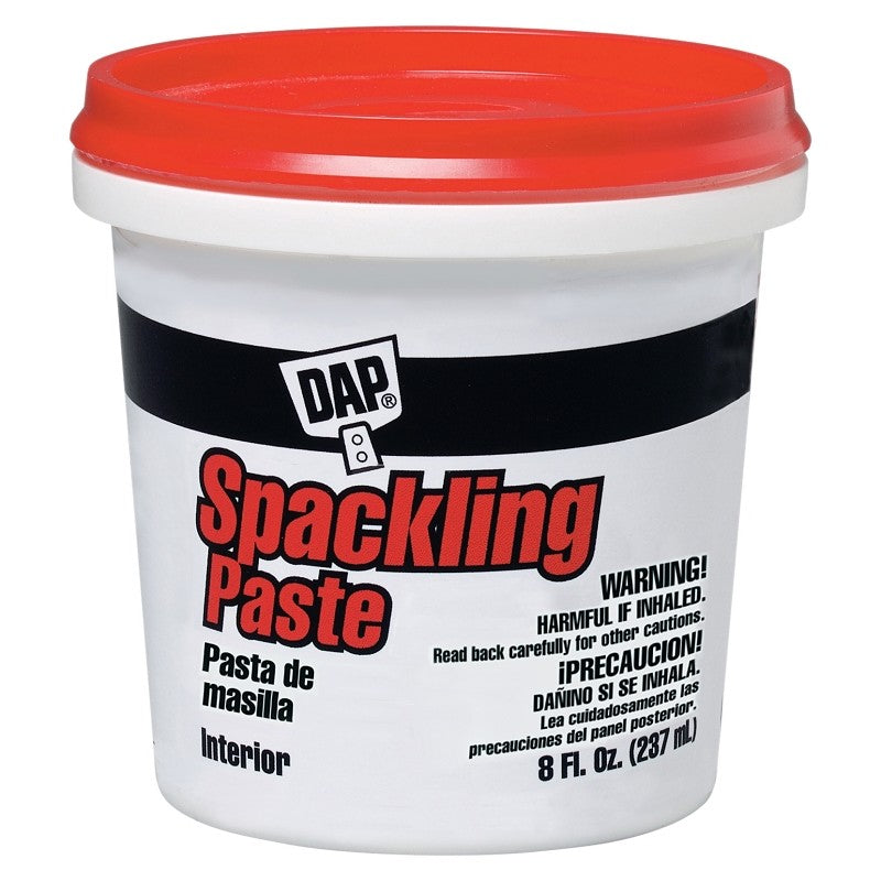 DAP 10200 Spackling, Latex, Oil Base, White, 0.5 pt Tub