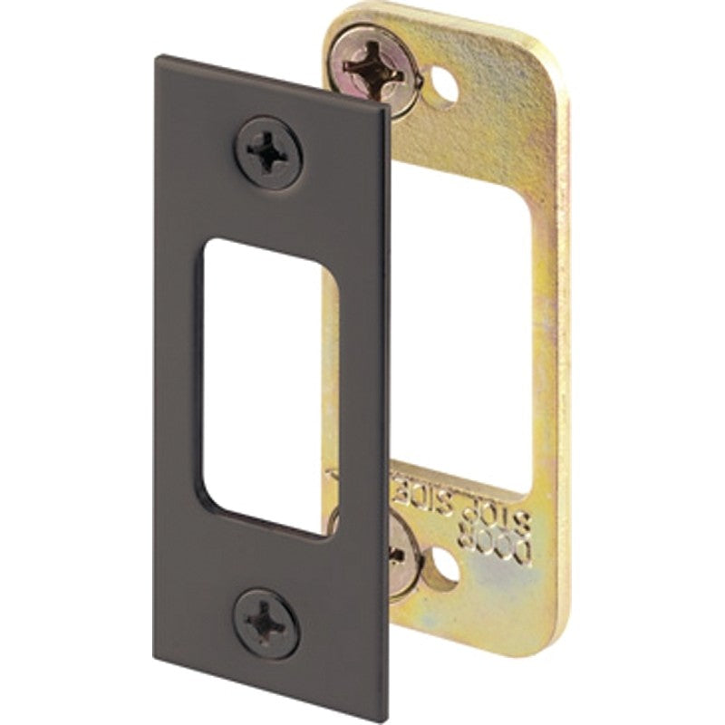 Defender Security E 2482 Deadbolt Strike Plate, 2-3/4 in L, 1-1/8 in W, Steel, Bronze (Pack of 3)