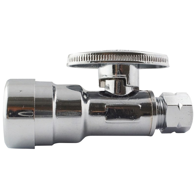 Apollo APXPV1238S Stop Valve, 1/2 x 3/8 in Connection, Push-Fit x Compression, Brass Body, 180 deg F Temperature