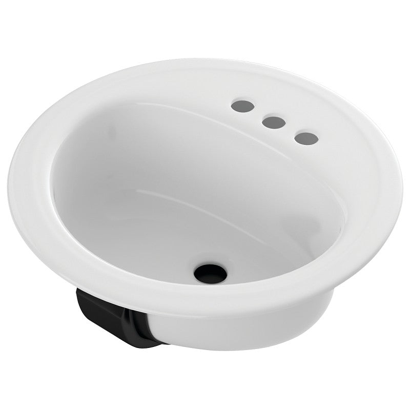 Bootz Laurel Series 021-2435-00 Lavatory Sink, Round Basin, 19 in OAW, 19 in OAH, 7-13/16 in OAD, Steel