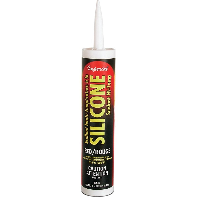 Imperial KK0205 Silicone Sealant, Paste, Red, 10.3 oz Cartridge