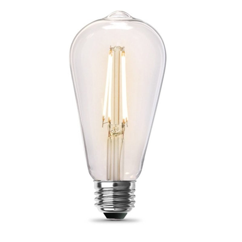Feit Electric ST1960/CL/927CA/2 LED Bulb Lamp, ST19 Lamp, 60 W Equivalent, E26 Medium Lamp Base, Dimmable, Clear