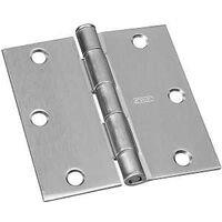 Door Hinges 3-1/2 Inch Square Corner Satin Nickel 2 Pack