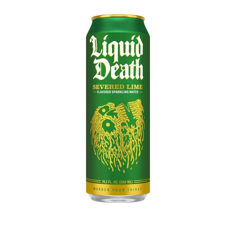 Liquid Death 1700222 Sparkling Water, Severed Lime, 19.2 oz Can (Pack of 24)