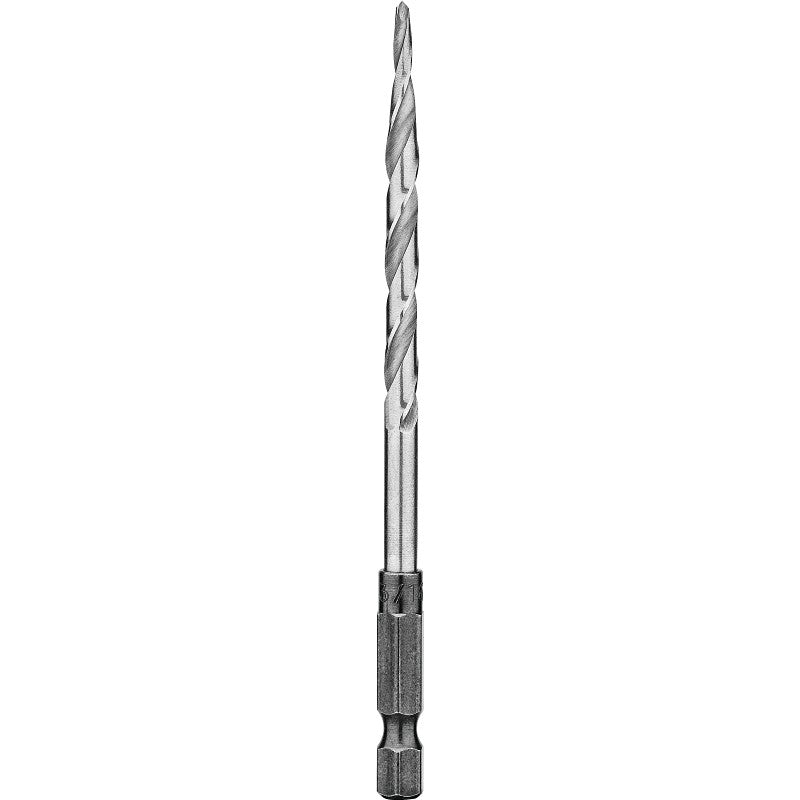 DEWALT DW2539 Drill Bit, 3/16 in Dia, 3-3/4 in OAL, Countersink, Spiral Flute, 2-Flute, 1/4 in Dia Shank, Hex Shank