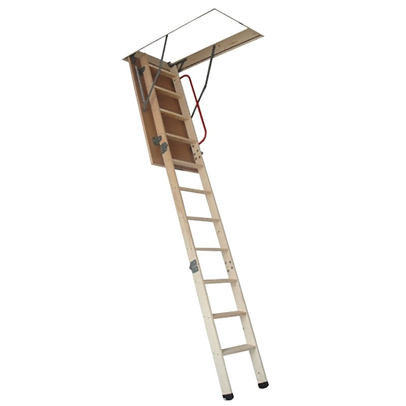 Nuvo Iron ALW255X54 Attic Ladder, 10 ft H Ceiling, 25-1/2 x 54 in Ceiling Opening, 330 lb, Pine Wood
