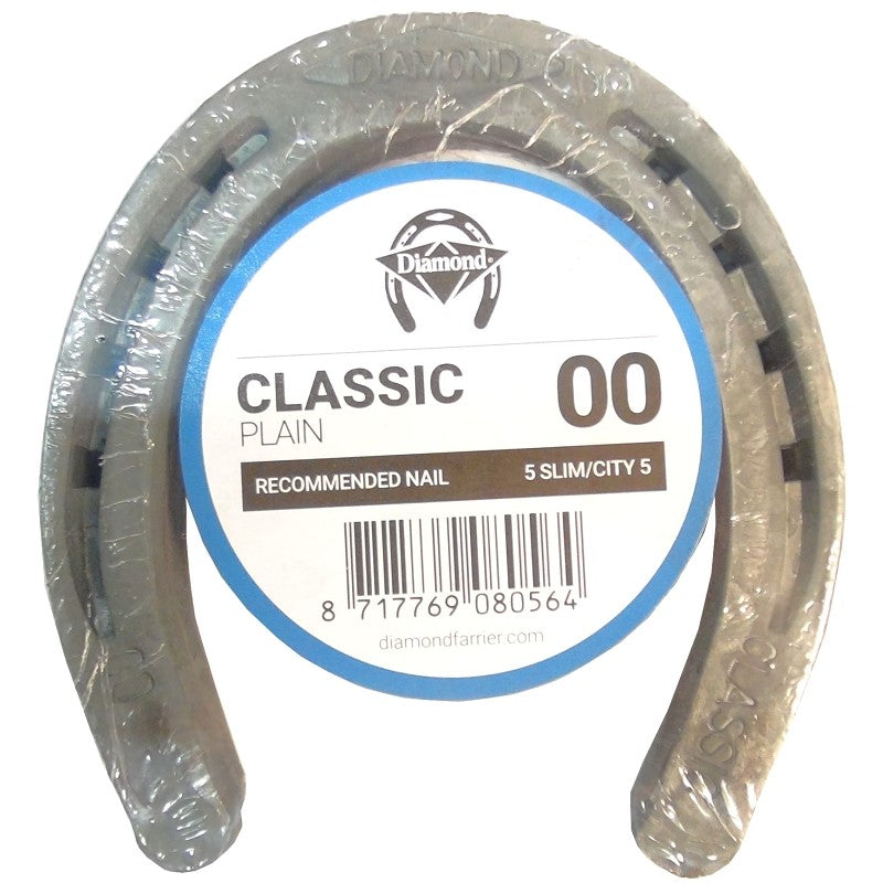 Diamond Farrier DC00PR Classic Plain Horseshoe, 1/4 in Thick, 00, Steel