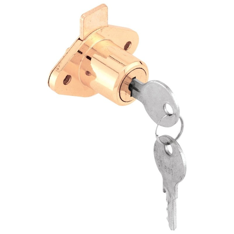 Defender Security U 9947 Drawer and Cabinet Lock, Brass, Keyed Lock, Y13 Yale Keyway, Steel