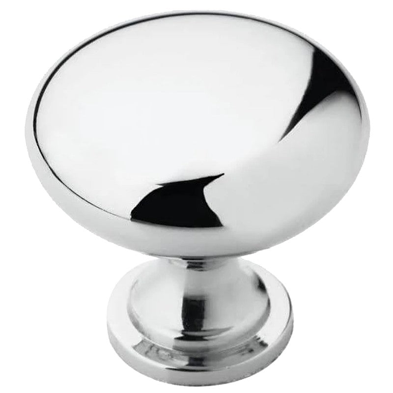 Amerock Allison Value Series BP5300526 Cabinet Knob, 1-1/8 in Projection, Zinc, Polished Chrome