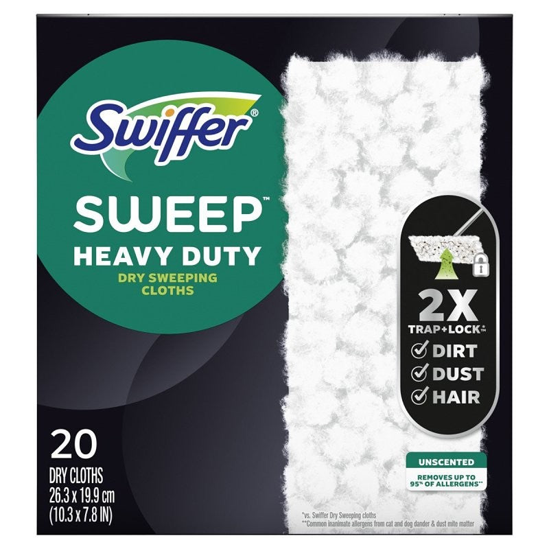 Swiffer 77197 Floor Cleaner Refill, 20 Capacity, Cotton, White