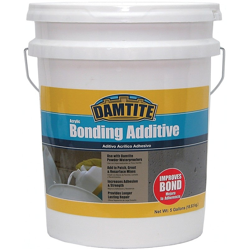 Damtite 05500 Bonding Additive, Liquid, White, 5 gal Pail