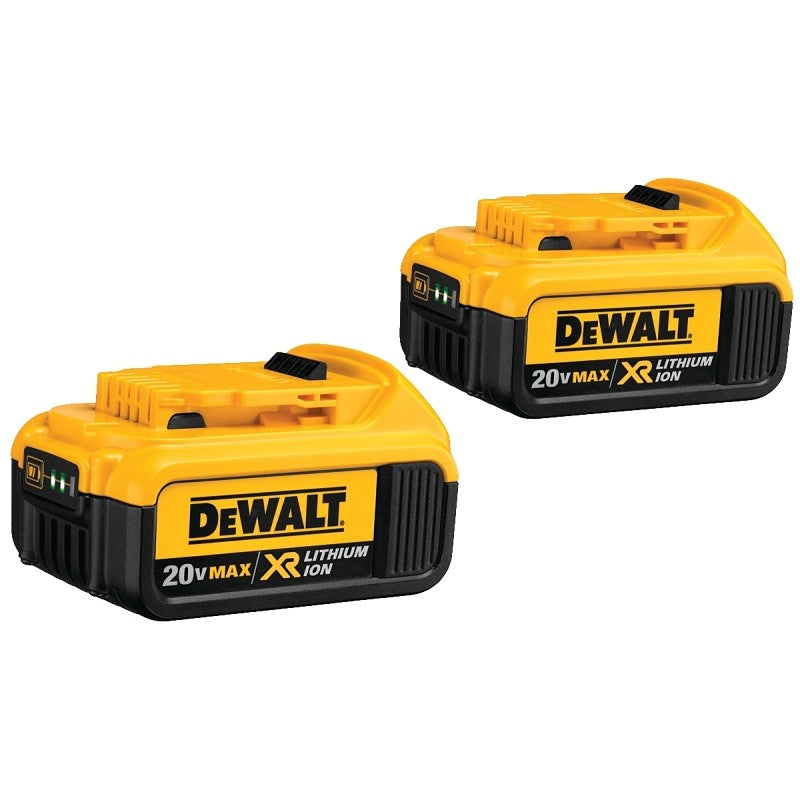 DEWALT Premium XR Series DCB204-2 Rechargeable Battery Pack, 20 V Battery, 4 Ah, 2/PK