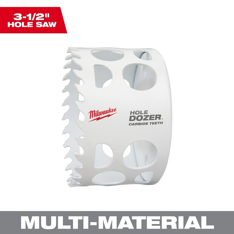 Milwaukee 49-56-0738 Hole Dozer, 3-1/2 in Dia, 1.62 in D Cutting, 4 TPI, Carbide Cutting Edge