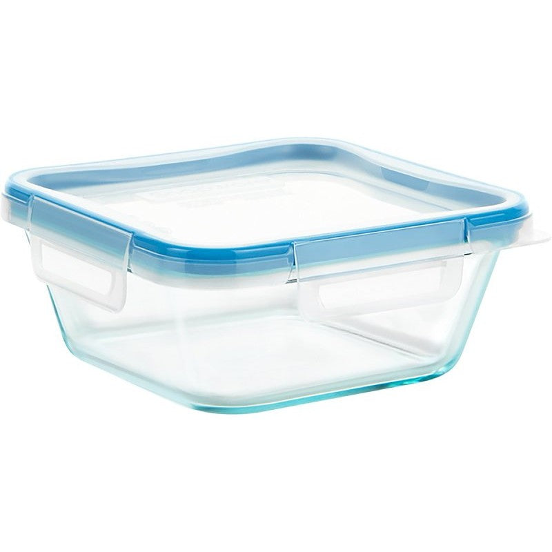 Snapware 1109304 Food Container, 4 Cups Capacity, Glass, 6-3/4 in L, 6-3/4 in W, 3 in H (Pack of 4)